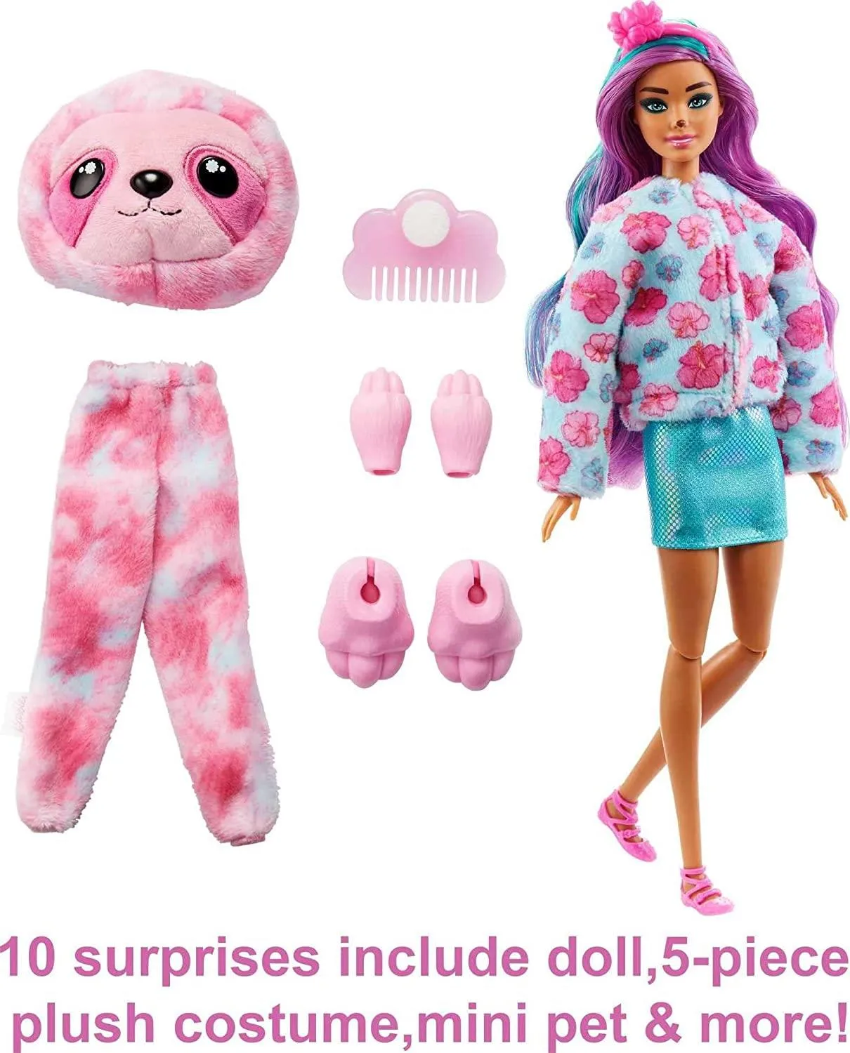 Barbie Cutie Reveal Doll with Sloth Plush