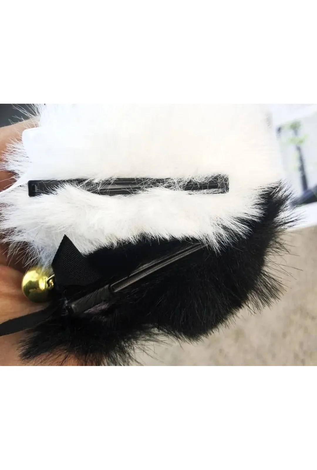 Black Fluffy Ears Headband