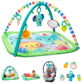 Bright Starts Wild Wiggles Baby Activity Gym & Machine-Washable Play Mat, Green