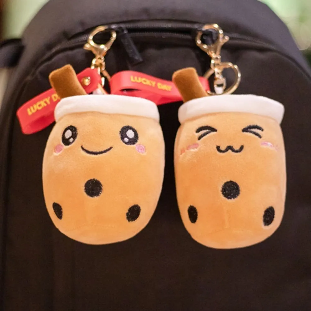 Bubble Tea Milk Tea Keyring 10cm Cute Soft Plush Boba Keychain