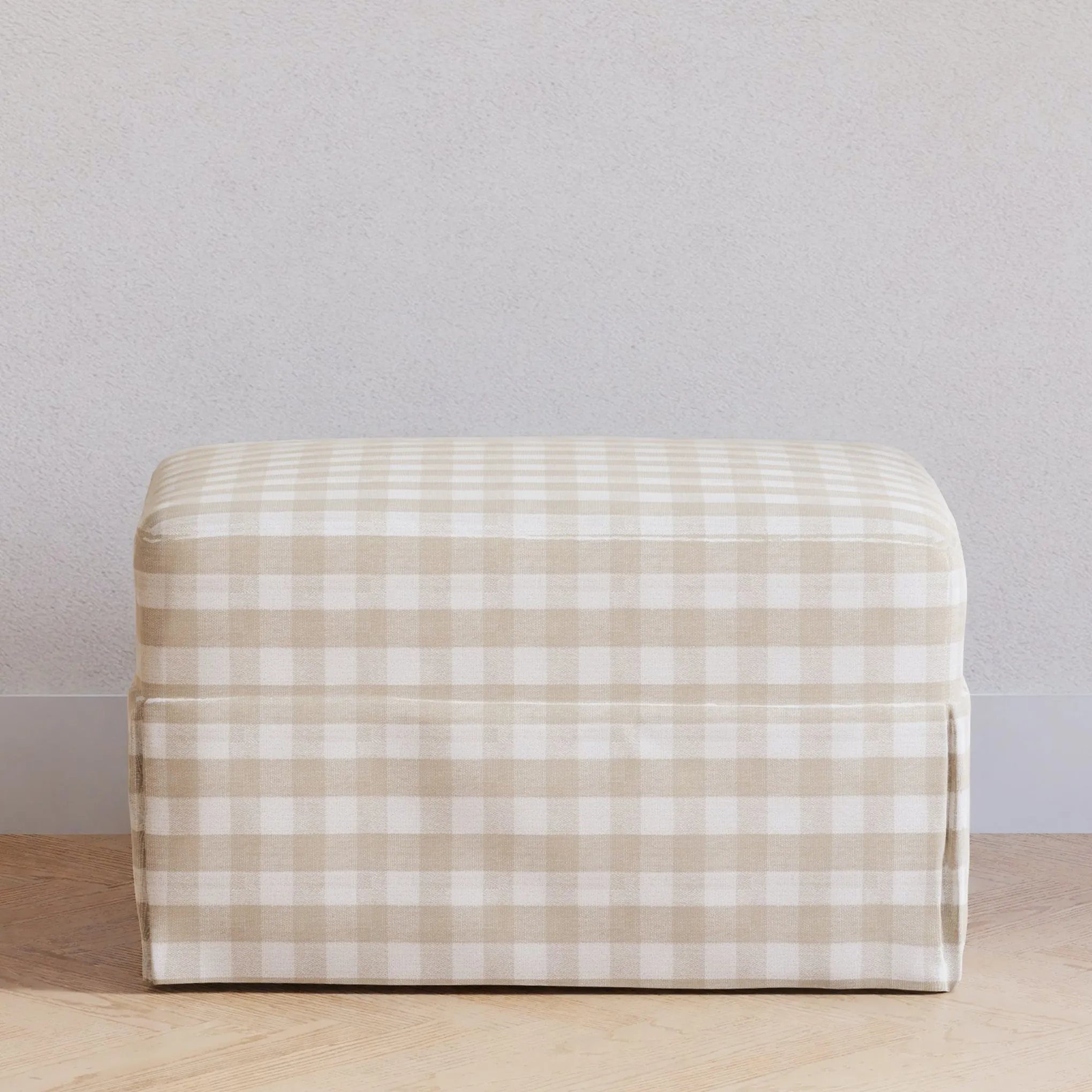 Crawford Gliding Ottoman - Tan Gingham