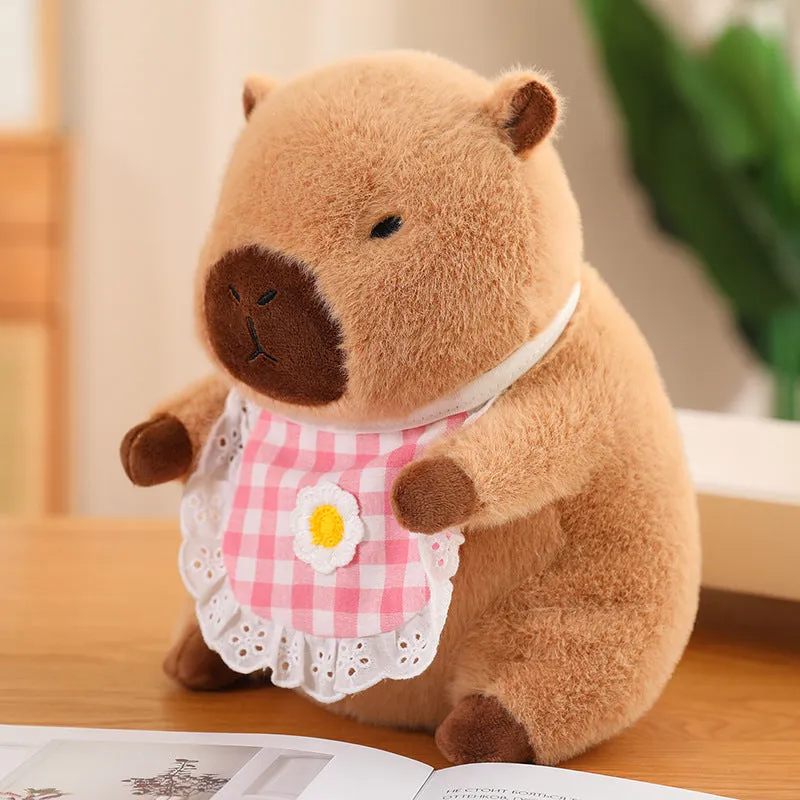 Cute Capybara in Bib Doll Plush Toy