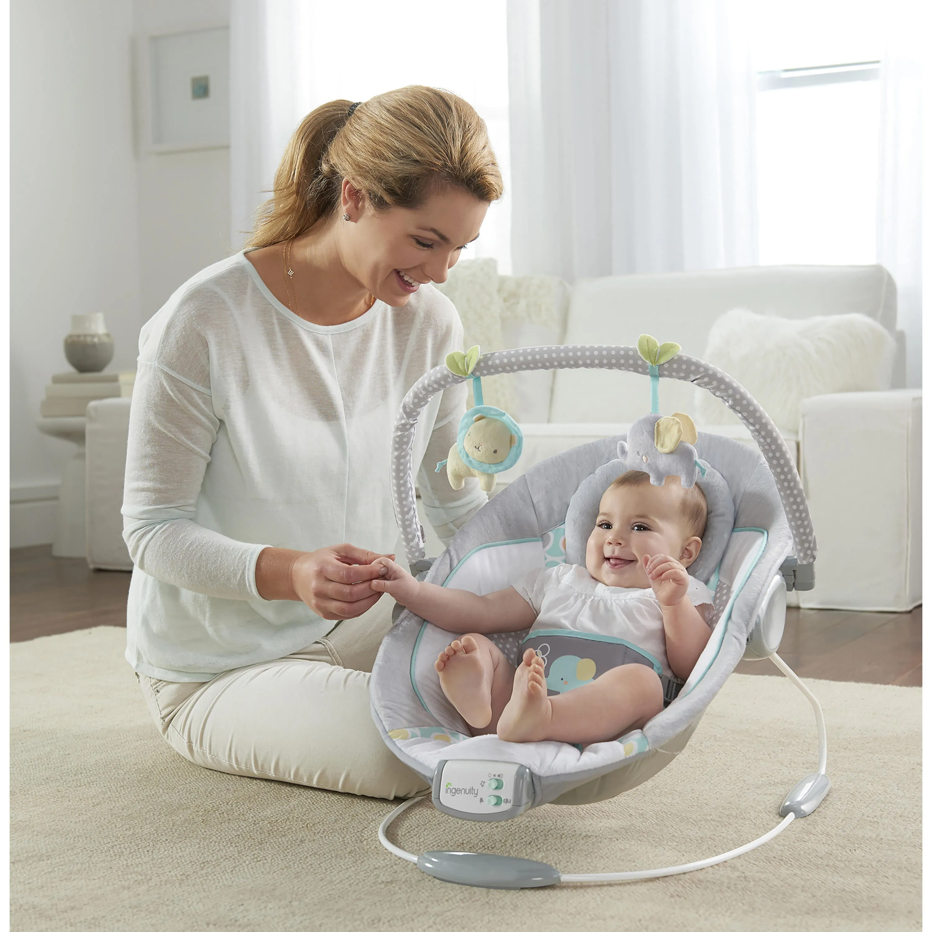 Ingenuity Soothing Baby Bouncer with Vibrating Infant Seat, Morrison