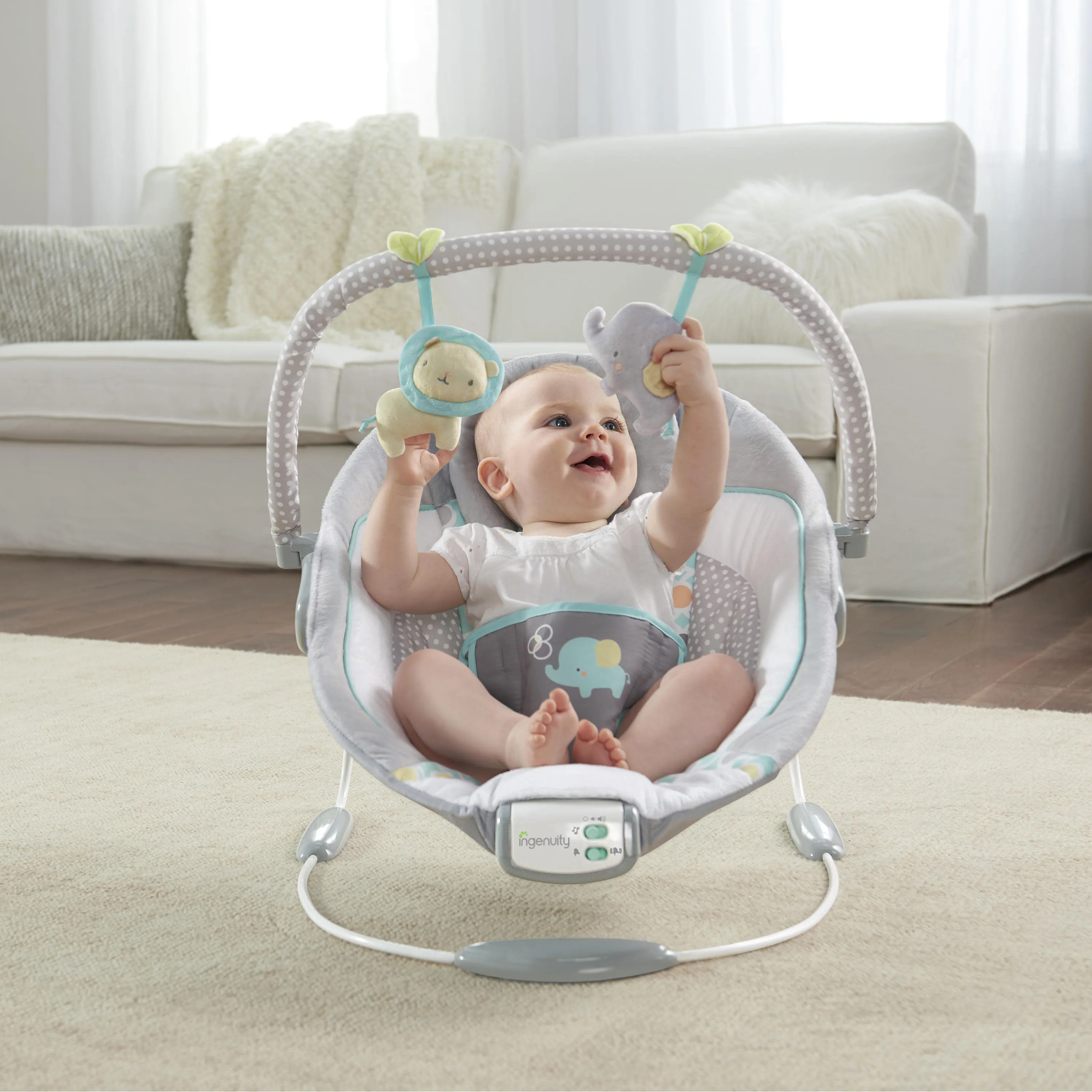 Ingenuity Soothing Baby Bouncer with Vibrating Infant Seat, Morrison