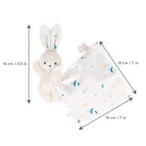 Kaloo Rabbit Comfort Blanket - White with Blue