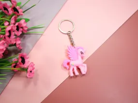 NEW Cartoon PVC Soft Glue Material Unicorn Keychain Buckle Pendant Girl Bag Car Key Pendant Children's Toys Small Gifts Keyring