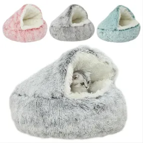 Plush Round Pet Bed House