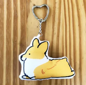 Sploot Corgi Pillow Keychain